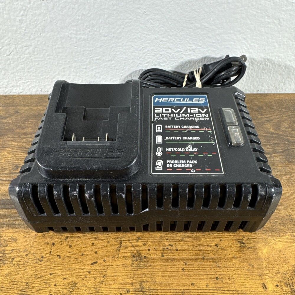 Hercules HC04 Lithium-ion Fast Battery Charger Multi Voltage 20V 12V Black